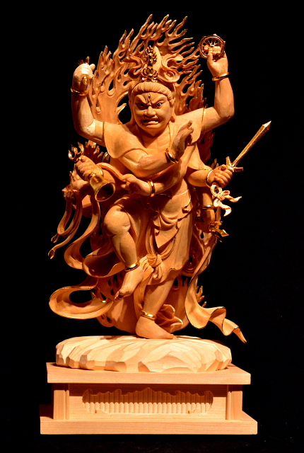 決算大特価中　仏像◆桧材 烏枢沙摩明王6寸◆五大明王 トイレの神様 決算大特価中 仏像◇桧材 烏枢沙摩明王6寸◇