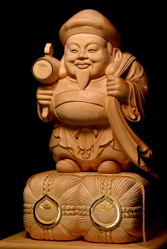 明治期　大黒天尊像　福之神　仏像 織田信長公祈願 三面大黒尊天 中サイズ ≫開運仏像